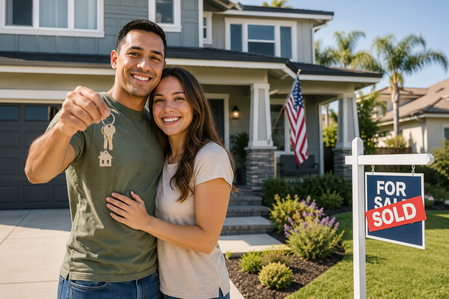 Veteran homebuyer using VA loan benefits to purchase a home in California